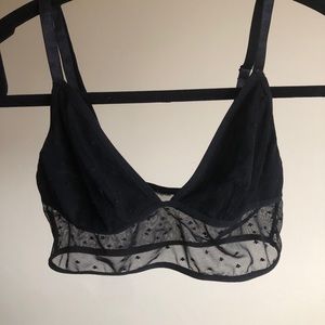 Black lace detail bralette